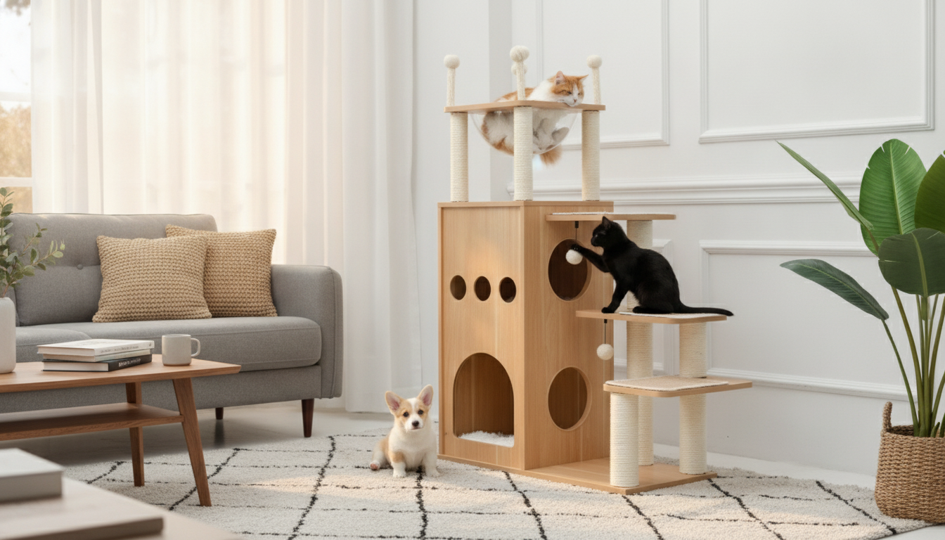 Modern Cat Tree: Condos, Hammocks & Scratch Posts