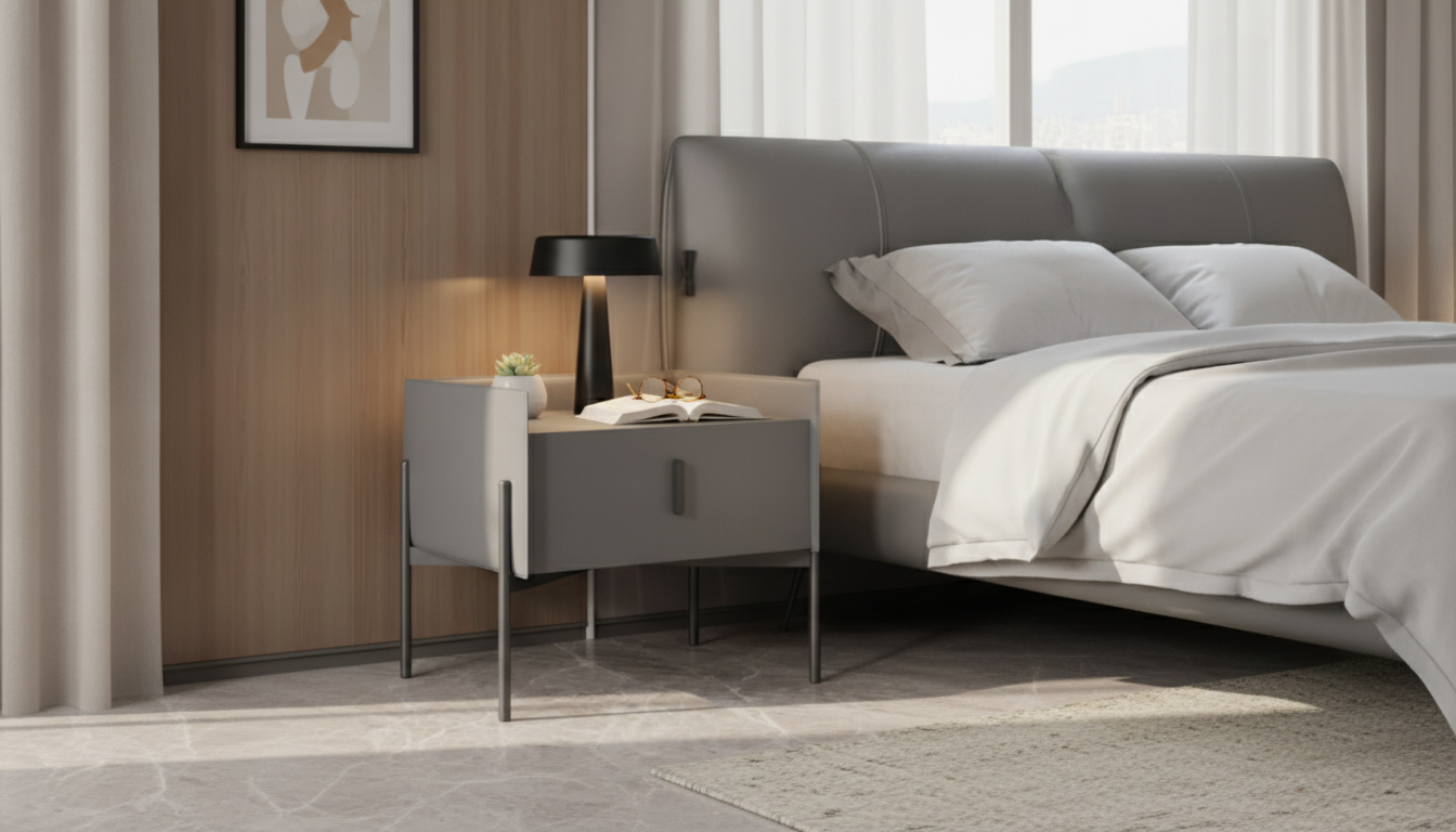 Modern Leather Bedside Table: Elegant Storage Upgrade