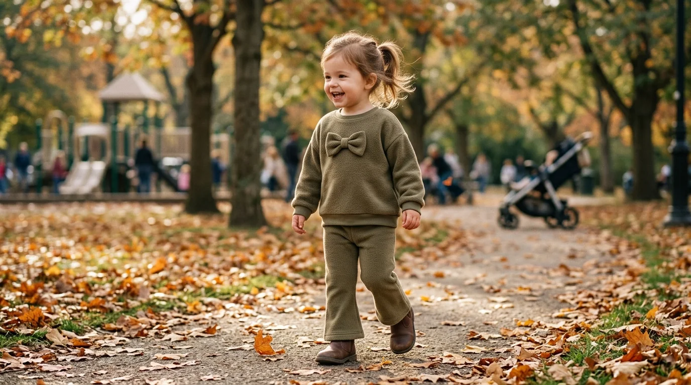 Fall Two-Piece Set: Bow Sweatshirt & Flared Pants
