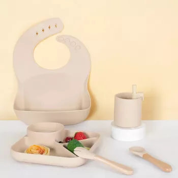 Silicone Baby Suction Plate Set: Spoon & Fork (6pc)
