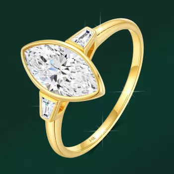 2ct Marquise Moissanite Ring in 14K Gold for Women