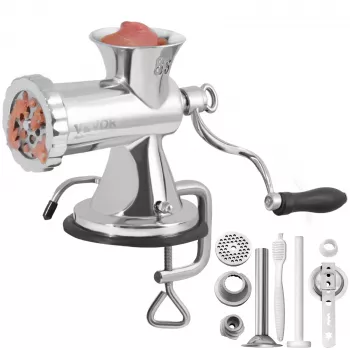 Stainless Manual Meat Grinder: Suction Base & Clamp